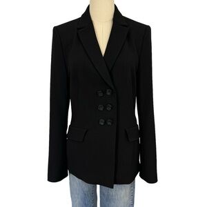 Dorothee Schumacher Double Breasted Blazer Womens L Black Suit Jacket Preppy EUC